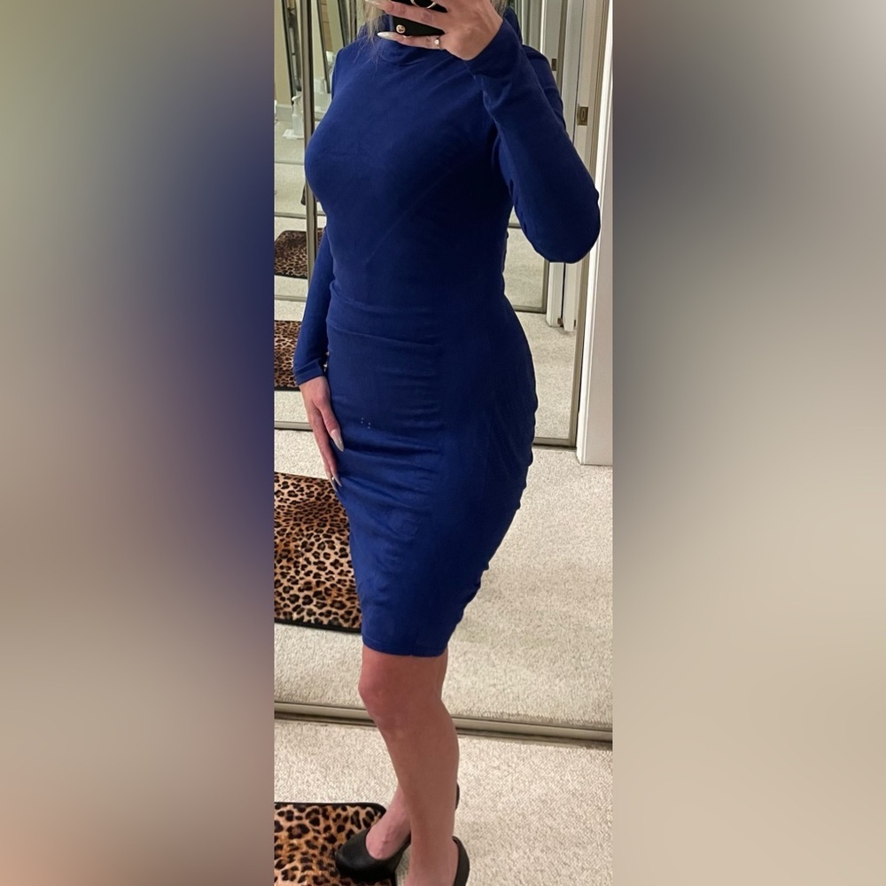Express cobalt blue turtleneck sweater dress size medium​